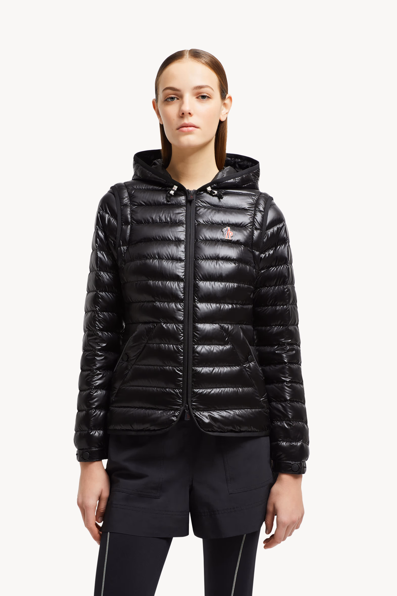 Plumífero corto con capucha 2 en 1 Karura Mujer Negro Moncler 8